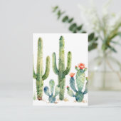 Waterverf Woestijn Cactus Tuin Briefkaart (Staand voorkant)