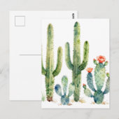 Waterverf Woestijn Cactus Tuin Briefkaart (Voorkant / Achterkant)