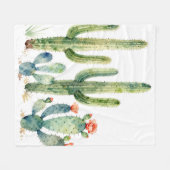 Waterverf Woestijn Cactus Tuin Fleece Deken (Voorkant (Horizontaal))