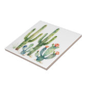 Waterverf Woestijn Cactus Tuin Tegeltje (Zijkant)