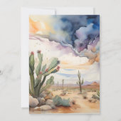 Waterverf woestijn en cactus bruiloft kaart (Achterkant)