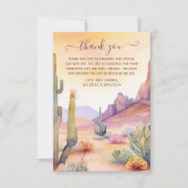 Waterverf woestijn en cactus zuidwestelijke bruilo bedankkaart (Voorkant)