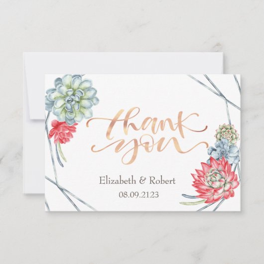 Waterverf woestijn rood succes Hartelijk dank Bedankkaart (Voorkant)