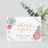 Waterverf woestijn rood succes Hartelijk dank Bedankkaart (Staand voorkant)