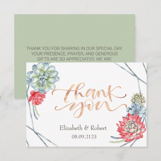 Waterverf woestijn rood succes Hartelijk dank Bedankkaart (Voorkant / Achterkant)