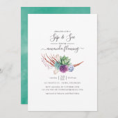 Waterverf woestijn Succulents Sip and See Kaart (Voorkant / Achterkant)