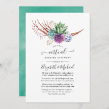 Waterverf woestijn Succulents Virtual Wedding
