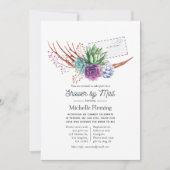 Waterverf woestijn Succulents Vrijgezellenfeest by Kaart (Voorkant)