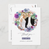 Waterverf woestijn Succulents Weddenschap Bedankt Briefkaart (Voorkant / Achterkant)