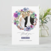 Waterverf woestijn Succulents Weduwfoto Bedankkaart (Staand voorkant)