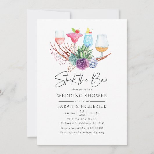 Waterverf woestijn Succulosans de bar Kaart (Voorkant)