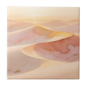 Waterverf Woestijn Zonsondergang Duinen Tegeltje