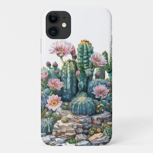 Waterverf woestijnbloemen cactussen. Case-Mate iPhone case (Achterkant)