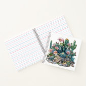 Waterverf woestijnbloemen cactussen. notitieboek (Binnen)