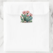 Waterverf woestijnbloemen cactussen. vierkante sticker (Tas)
