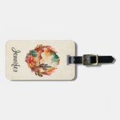 Waterverf woestijncactus en bergen bagagelabel (Voorkant horizontaal)