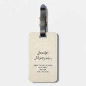 Waterverf woestijncactus en bergen bagagelabel (Achterkant verticaal)