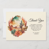 Waterverf woestijncactus en bergen bedankkaart (Voorkant)