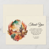 Waterverf woestijncactus en bergen bedankkaart (Voorkant / Achterkant)