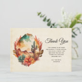 Waterverf woestijncactus en bergen bedankkaart (Staand voorkant)