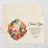 Waterverf woestijncactus en bergen bedankkaart (Voorkant / Achterkant)