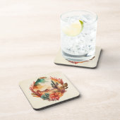 Waterverf woestijncactus en bergen bier onderzetter (Rechterzijde)