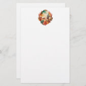 Waterverf woestijncactus en bergen briefpapier (Voorkant / Achterkant)