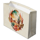 Waterverf woestijncactus en bergen groot cadeauzakje (Achterkant Gekanteld)