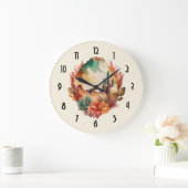 Waterverf woestijncactus en bergen grote klok (Huis)