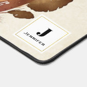 Waterverf woestijncactus en bergen Monogram Bureaumat (Hoek)