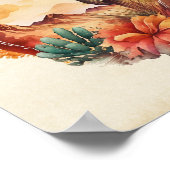 Waterverf woestijncactus en bergen poster (Hoek)