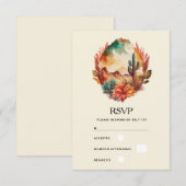 Waterverf woestijncactus en bergen RSVP kaartje (Voorkant / Achterkant)