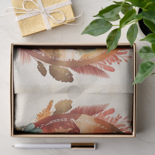 Waterverf woestijncactus en bergen tissuepapier (Geschenk)