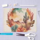 Waterverf woestijncactus en bergen tissuepapier (Craft)