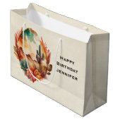 Waterverf woestijncactus en gebergte verjaardag groot cadeauzakje (Voorkant Gekanteld)