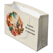 Waterverf woestijncactus en gebergte verjaardag groot cadeauzakje (Achterkant Gekanteld)