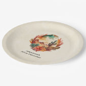 Waterverf woestijncactus en gebergte verjaardag papieren bordje (Gekanteld)