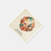 Waterverf woestijncactus en gebergte verjaardag servet (Hoek)