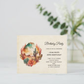 Waterverf woestijncactus en gebergte verjaardag uitnodiging briefkaart (Staand voorkant)