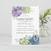 Waterverf woestijncactus Succulent Afstuderen Kaart (Staand voorkant)