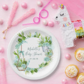 Waterverf woestijncactus Succulent Baby shower Papieren Bordje (Feest)