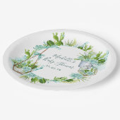 Waterverf woestijncactus Succulent Baby shower Papieren Bordje (Gekanteld)