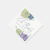 Waterverf woestijncactus Succulent Baby shower Servetten (Hoek)