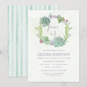 Waterverf woestijncactus Succulent Vrijgezellenfee Kaart