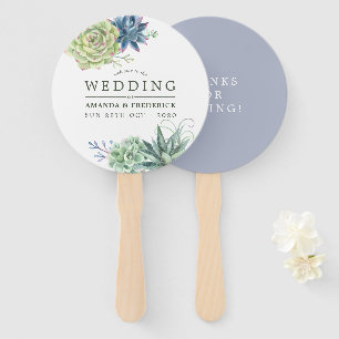 Waterverf woestijnCactus Succulent Wedding Favor Handwaaier