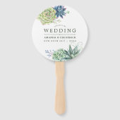 Waterverf woestijnCactus Succulent Wedding Favor Handwaaier (Voorkant)