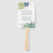 Waterverf woestijncactus Succulent Wedding Program Handwaaier (Voorkant)