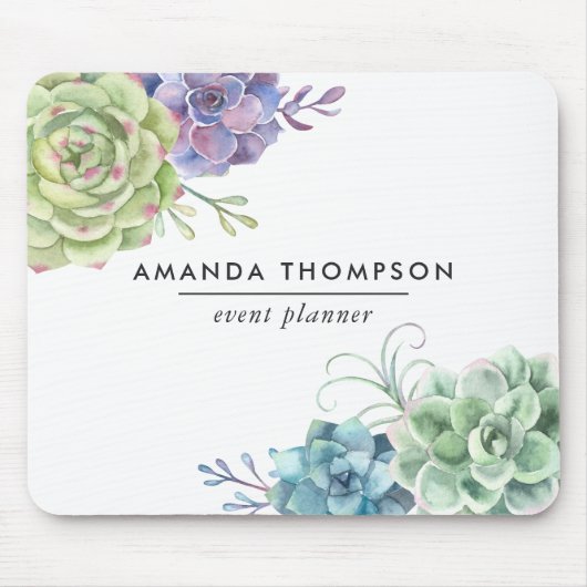 Waterverf-woestijncactus Succulenten Muismat (Voorkant)