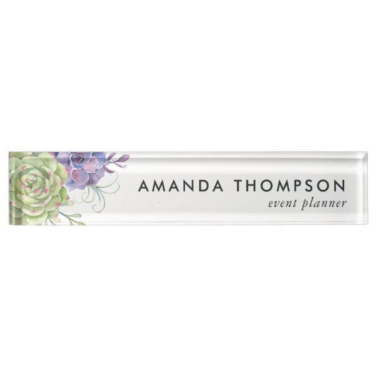 Waterverf-woestijncactus Succulenten Naambordje (Voorkant)