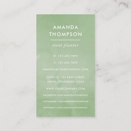 Waterverf-woestijncactus Succulenten Visitekaartje (Achterkant)